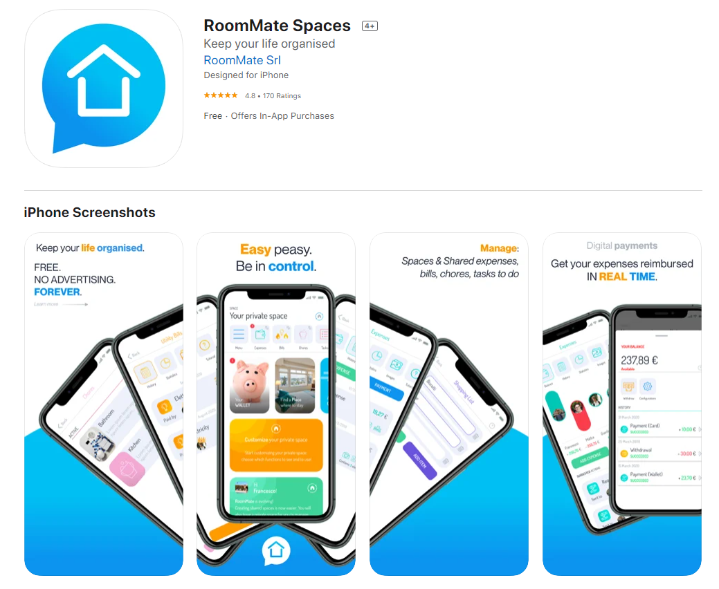 RoomMate Spaces App