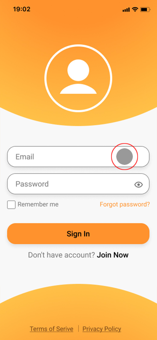screen to sign in