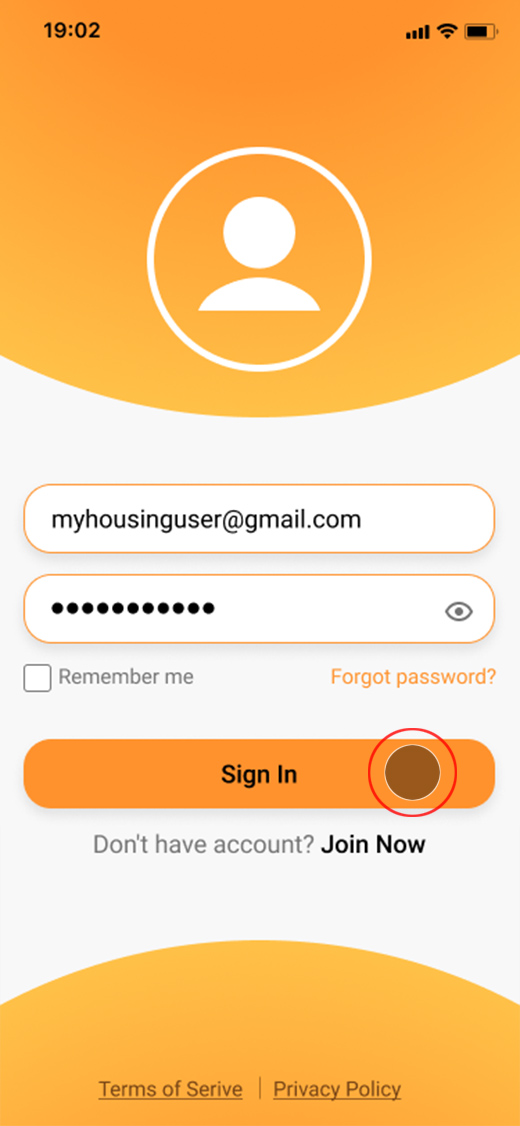 screen to sign in
