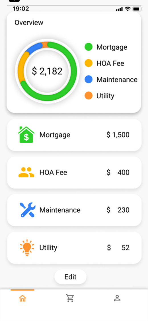 screen to pay and track utility bill