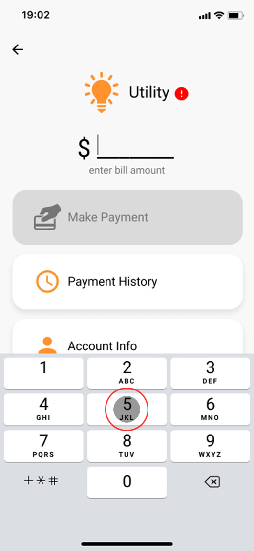 screen to pay and track utility bill