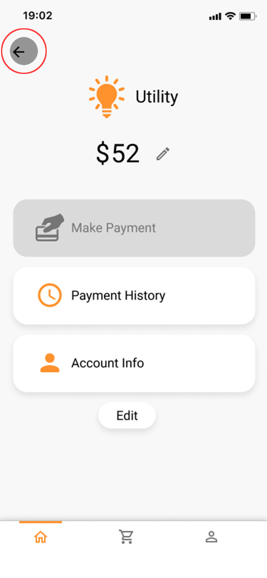 screen to pay and track utility bill