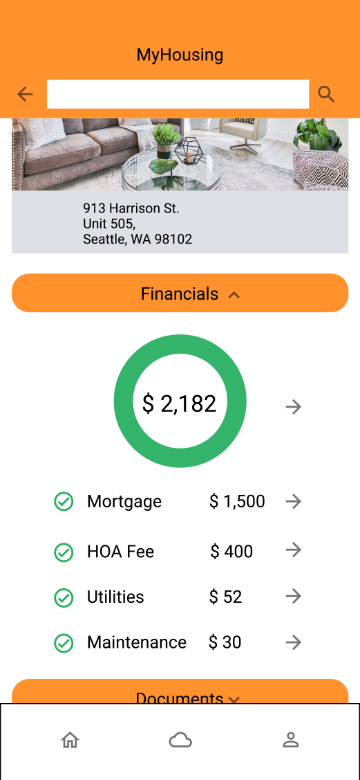screen to pay and track utility bill