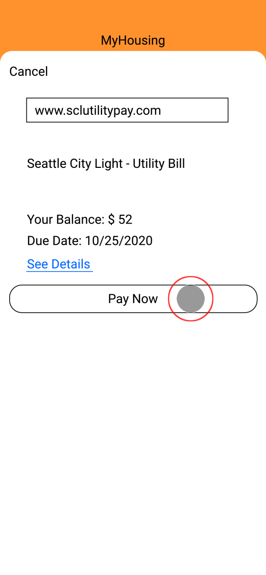 screen to pay and track utility bill