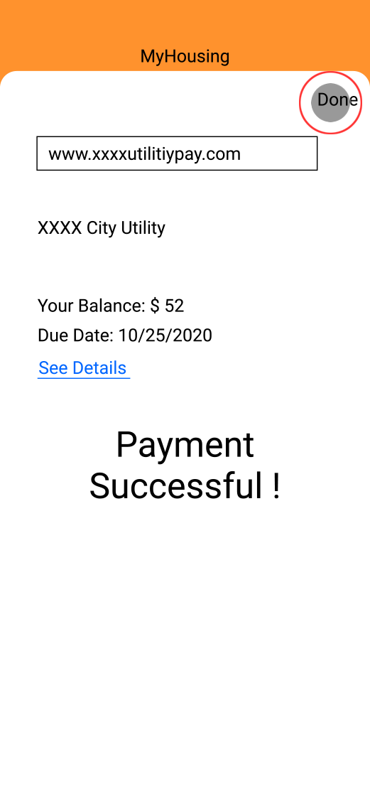 screen to pay and track utility bill
