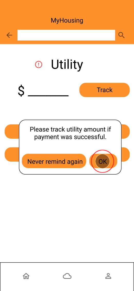screen to pay and track utility bill