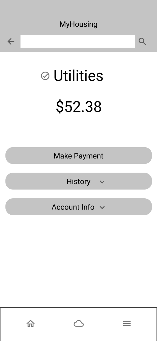 screen to pay and track utility bill