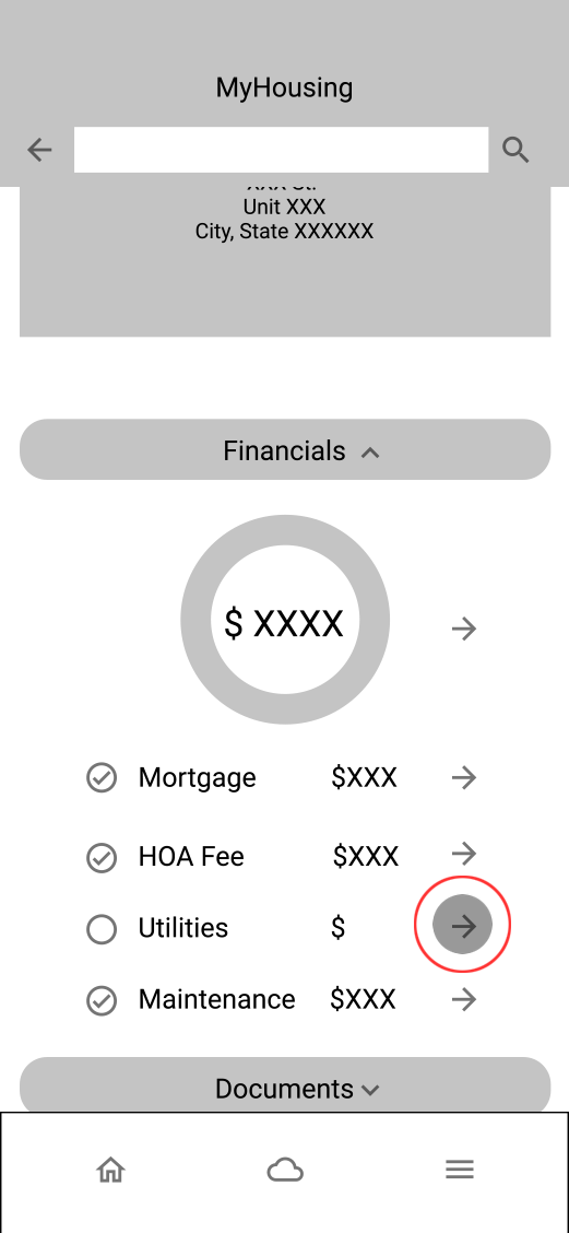 screen to pay and track utility bill