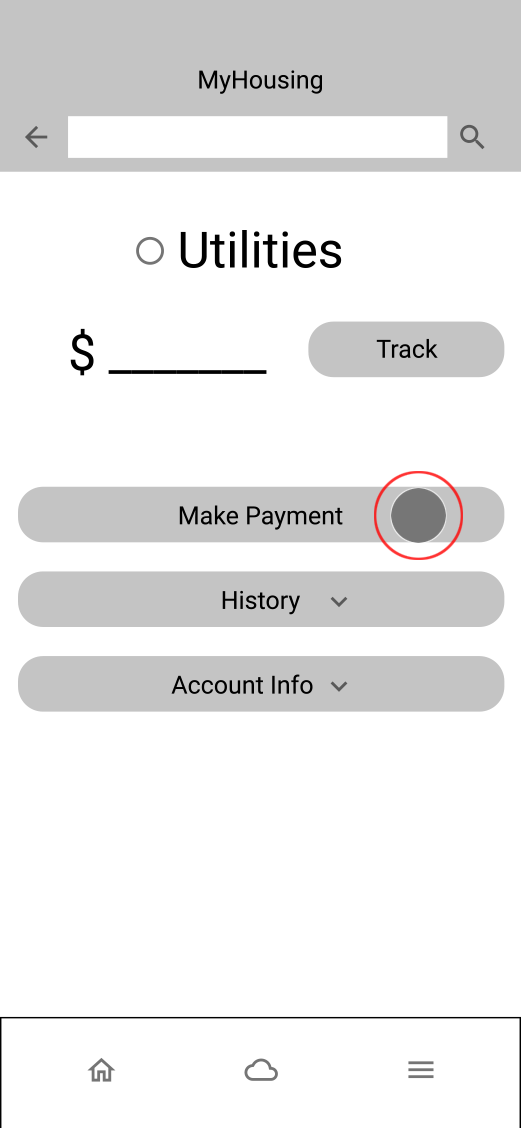 screen to pay and track utility bill