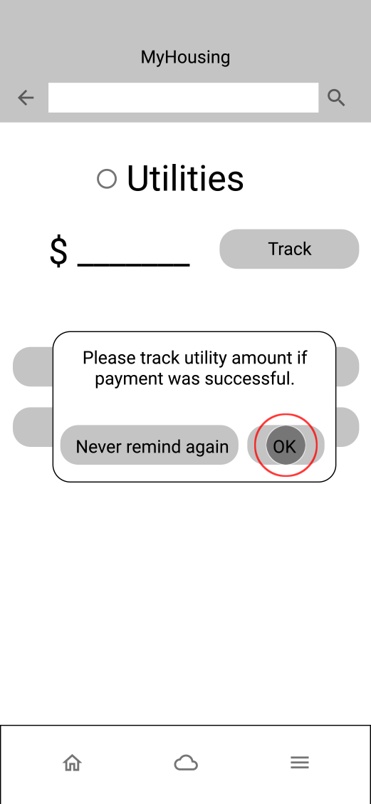 screen to pay and track utility bill
