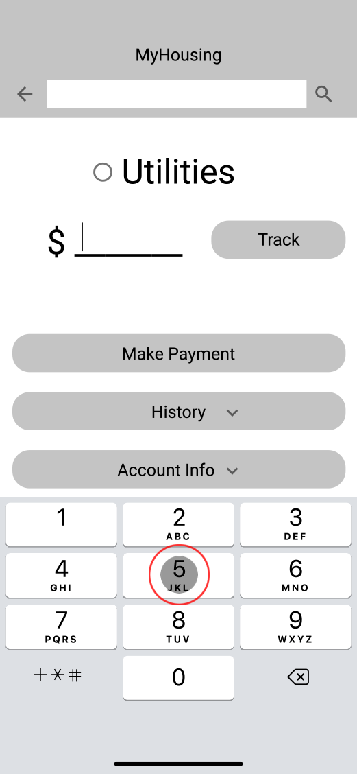 screen to pay and track utility bill